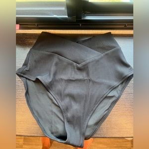 Aerie Ribbed Crossover High Cut Cheeky Bikini Bottom